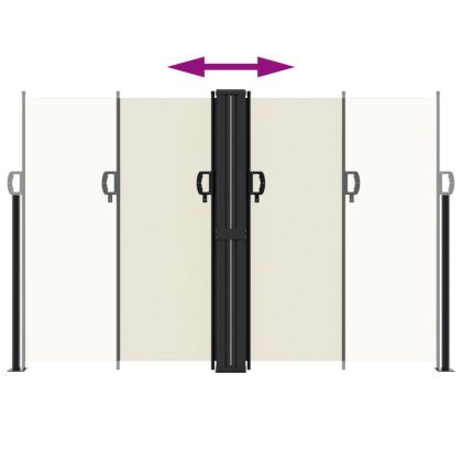 Прибираща се странична тента, кремава, 160х600 см