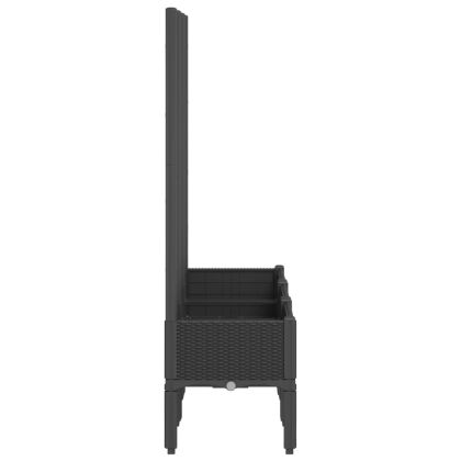 Градински сандък с пергола, черен, 120x40x142 см, PP