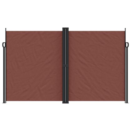 Прибираща се странична тента, кафява, 200x600 см