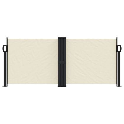 Прибираща се странична тента, кремава, 100x600 см
