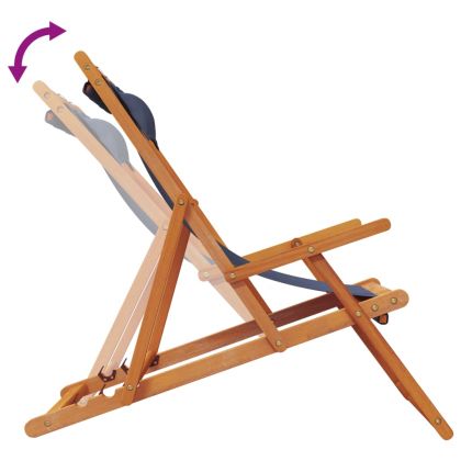 Сгъваеми плажни столове, 2 бр, сини, текстил