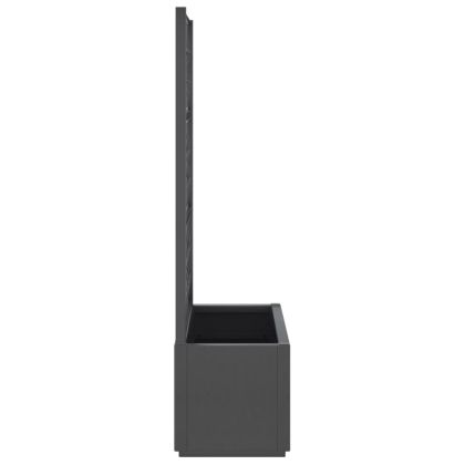 Градински сандък с пергола, тъмносив, 80x36x140 см, PP