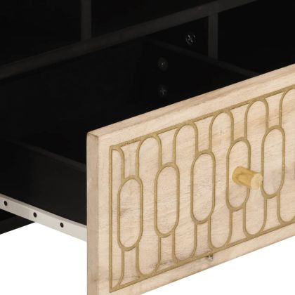 ТВ шкаф, 100x33x46 см, мангово дърво масив