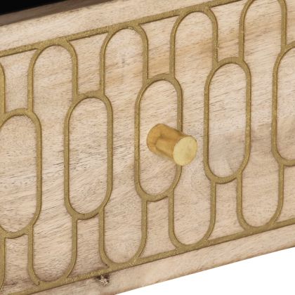 ТВ шкаф, 100x33x46 см, мангово дърво масив