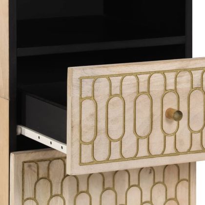 Шкаф за баня 38x33x160 см масивно мангово дърво