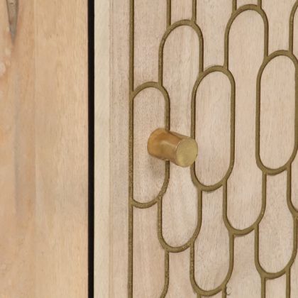 Шкаф за баня 38x33x160 см масивно мангово дърво