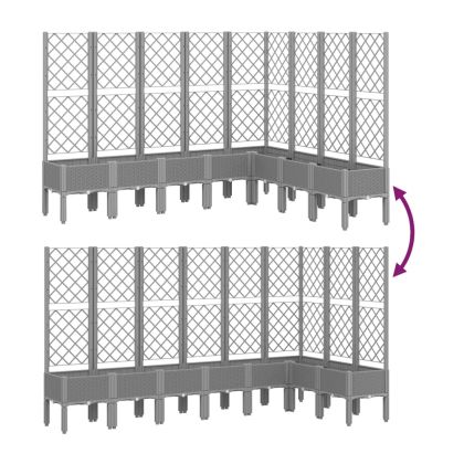Градински сандък с пергола, светлосив, 200x160x142 см, PP