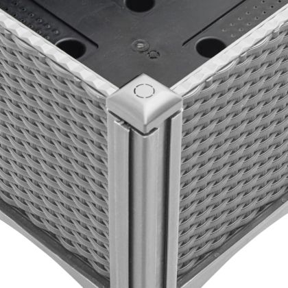 Градински сандък с пергола, светлосив, 200x160x142 см, PP