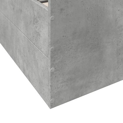 Рамка за легло с чекмеджета, бетонно сива, 75x190 см