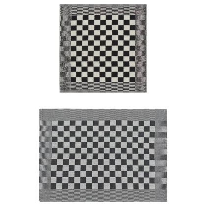 Комплект кърпи от 10 части, черен и бял, памук