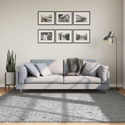Шаги килим с дълъг косъм "PAMPLONA" модерен сив 200x200 см