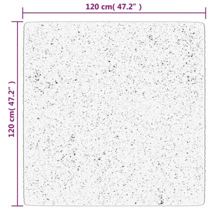 Шаги килим с дълъг косъм "PAMPLONA", черно-кремав, 120x120 см