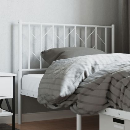 Метална табла за глава, бяла, 100 см