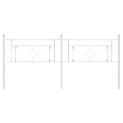 Метална табла за глава, бяла, 193 см