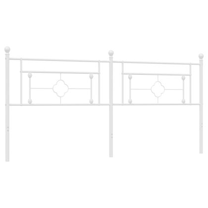 Метална табла за глава, бяла, 193 см