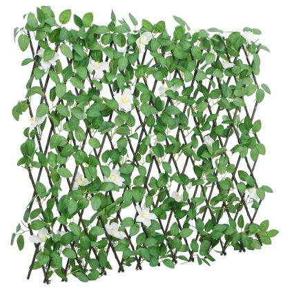 Решетка от изкуствен бръшлян разширяема зелена 186x30 см