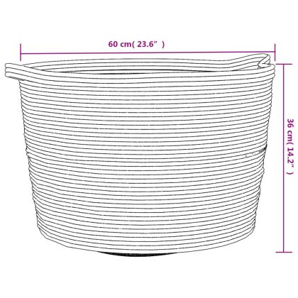 Кош за пране сиво и бяло Ø60x36 см памук