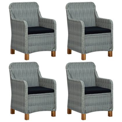 Градински трапезен комплект, 5 части, светлосив