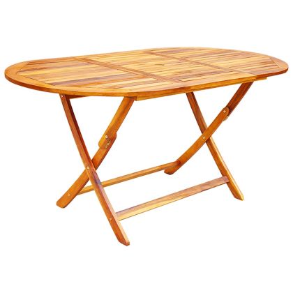 Градински трапезен комплект, сгъваем, 7 части, акация масив