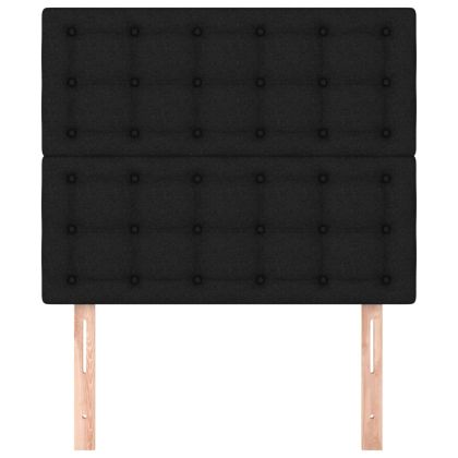 Табла за легло, черна, 90x5x118/128 см, плат