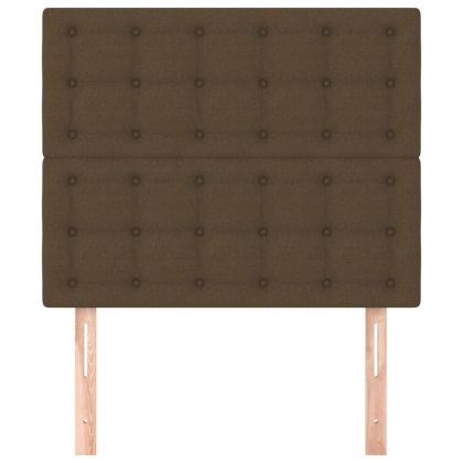 Табла за легло, тъмнокафява, 100x5x118/128 см, плат