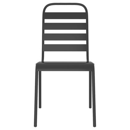 Градински трапезен комплект от 5 части, антрацит, стомана