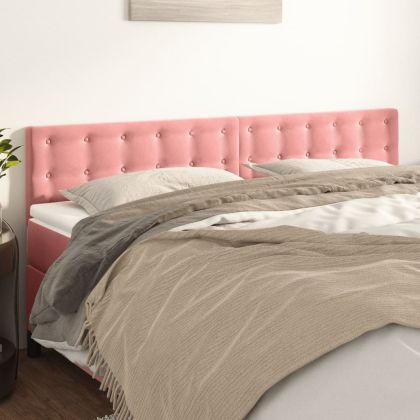 Горна табла за легло, розова, 90x5x78/88 см, кадифе