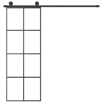 Плъзгаща се врата с обков 76x205 см ESG стъкло и алуминий