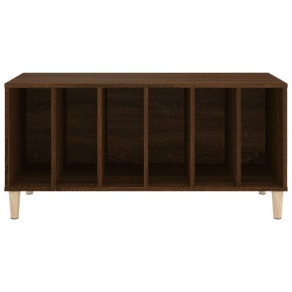 Шкаф за винилови плочи кафяв дъб 100x38x48 см инженерно дърво