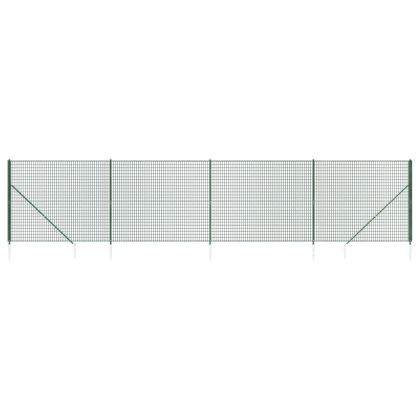 Ограда от телена мрежа с шипове, зелена, 1,4x10 м