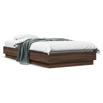Рамка за легло, кафяв дъб, 90x190 см, инженерно дърво