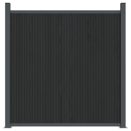 Ограден панел, сив, 353x186 см, WPC