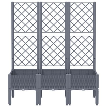 Градински сандък с пергола, синьо сив, 120x40x142 см, PP