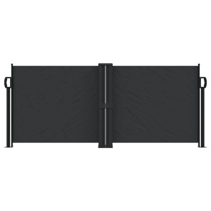 Прибираща се странична тента, черна, 100x600 см