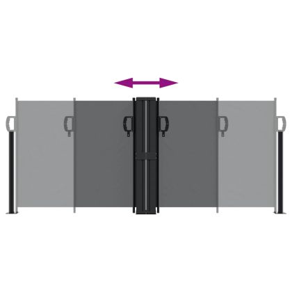 Прибираща се странична тента, черна, 100x600 см