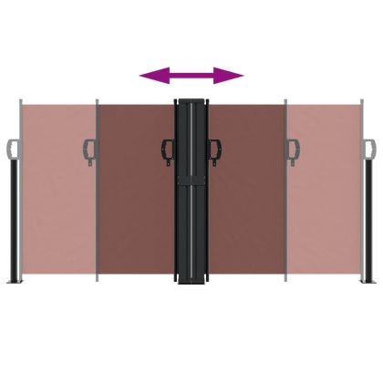 Прибираща се странична тента, кафява, 120x1000 см