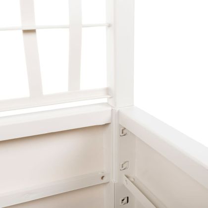 Градински сандък с пергола, бял, 80x36x140 см, PP