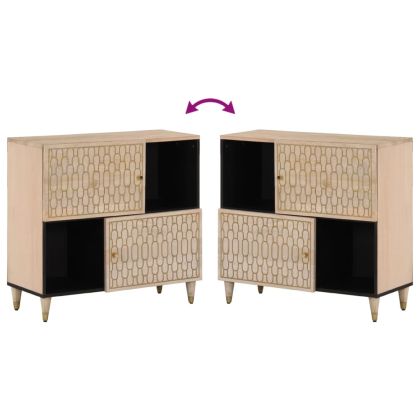 Страничен шкаф 80x33x75 см манго масивно дърво