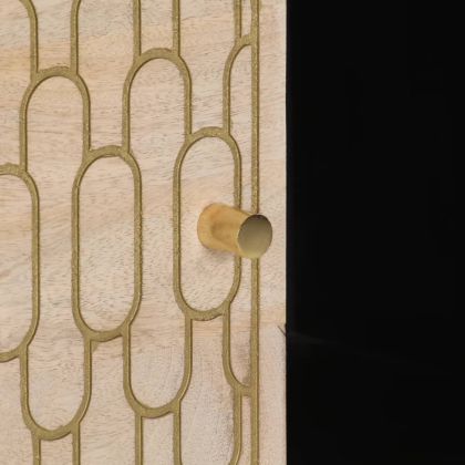 Страничен шкаф 80x33x75 см манго масивно дърво