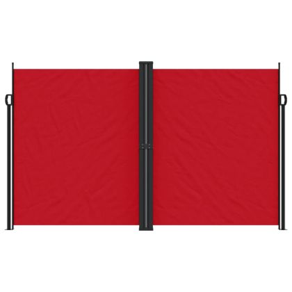 Прибираща се странична тента, червена, 200x600 см