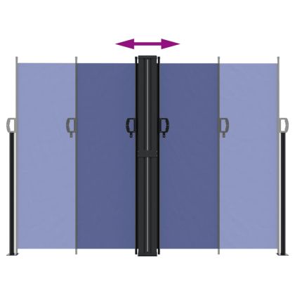 Прибираща се странична тента, синя, 180x600 см