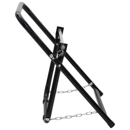 Стойка за макара за маркуч 48 см 45 кг черна стомана