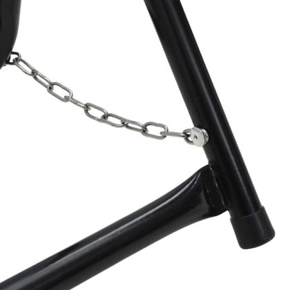 Стойка за макара за маркуч 48 см 45 кг черна стомана