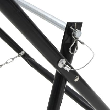 Стойка за макара за маркуч 48 см 45 кг черна стомана