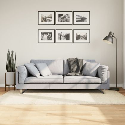 Шаги килим с дълъг косъм "PAMPLONA" модерен кремав 120x120 см