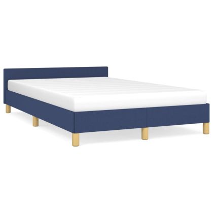 Рамка за легло с табла, синя, 120x190 см, текстил