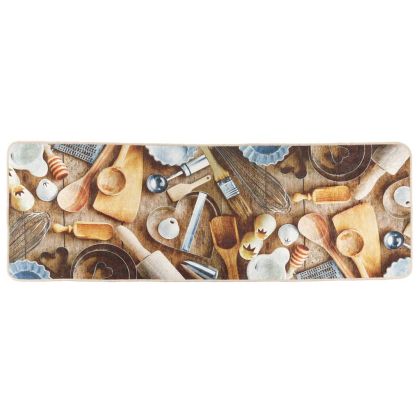 Многоцветно кухненско килимче 60x180 см перящо противоплъзгащо