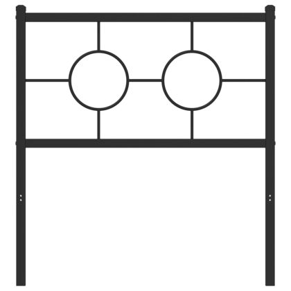 Метална табла за глава, черна, 80 см