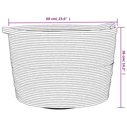 Кош за пране сиво и бяло Ø60x36 см памук