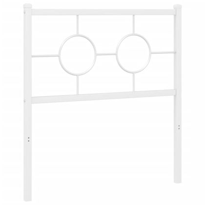 Метална табла за глава, бяла, 80 см